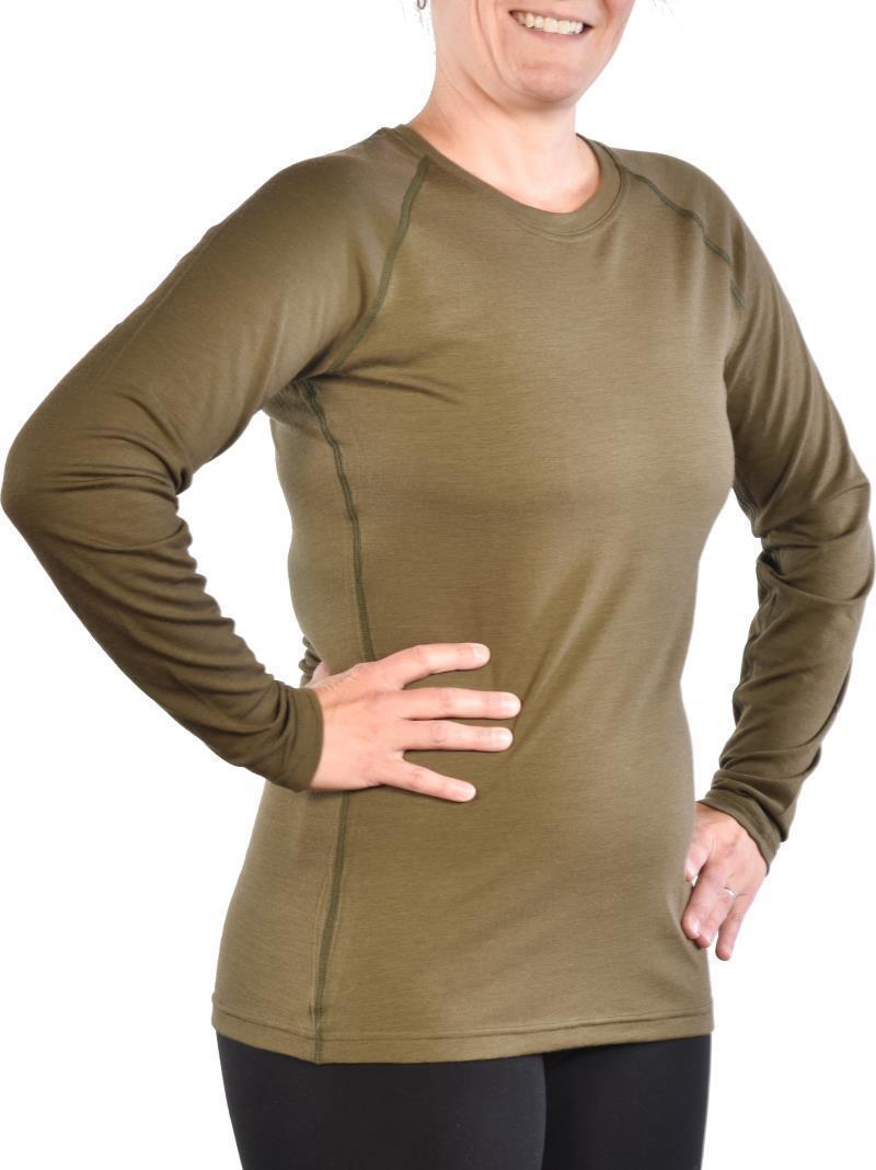 100% Merino Wool LS Crew 160 - Womens - Olive 2