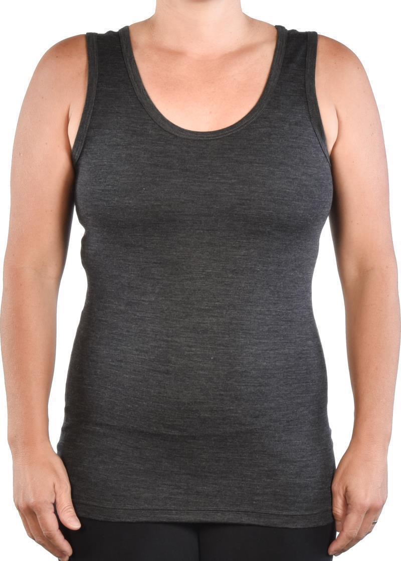 100% Merino Wool Tank - Womens - Charcoal 2