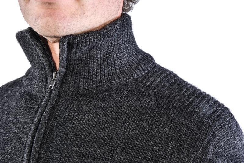 100% Natural Alpaca & Wool 1/2 Zip Sweater - Mens - Coal Heather 3