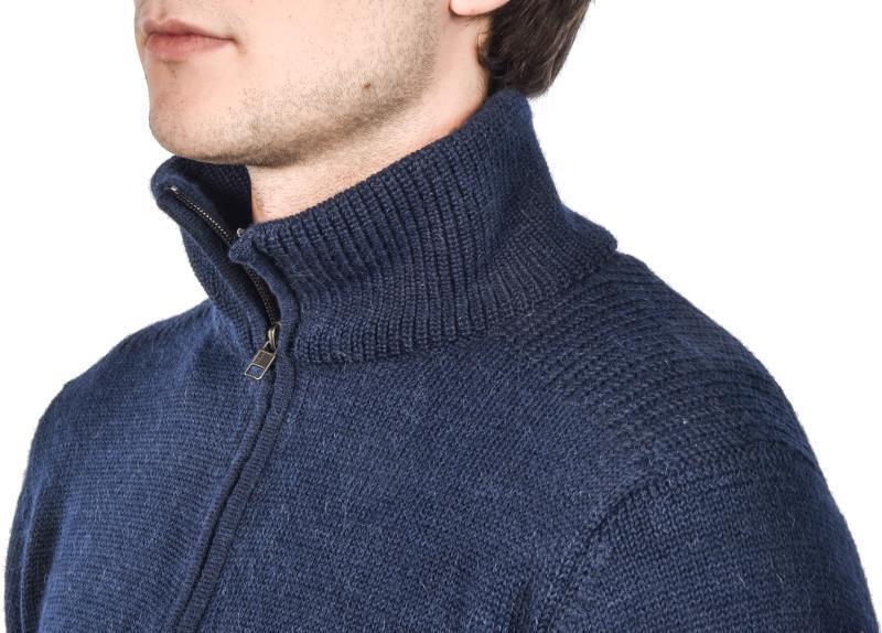 100% Natural Alpaca & Wool 1/2 Zip Sweater - Mens - Navy Heather 3