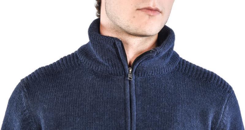 100% Natural Alpaca & Wool 1/2 Zip Sweater - Mens - Navy Heather 4
