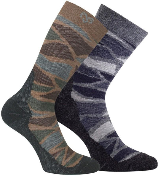 Merino Midweight Camo Socks - 2 Pack - brown / grey 1