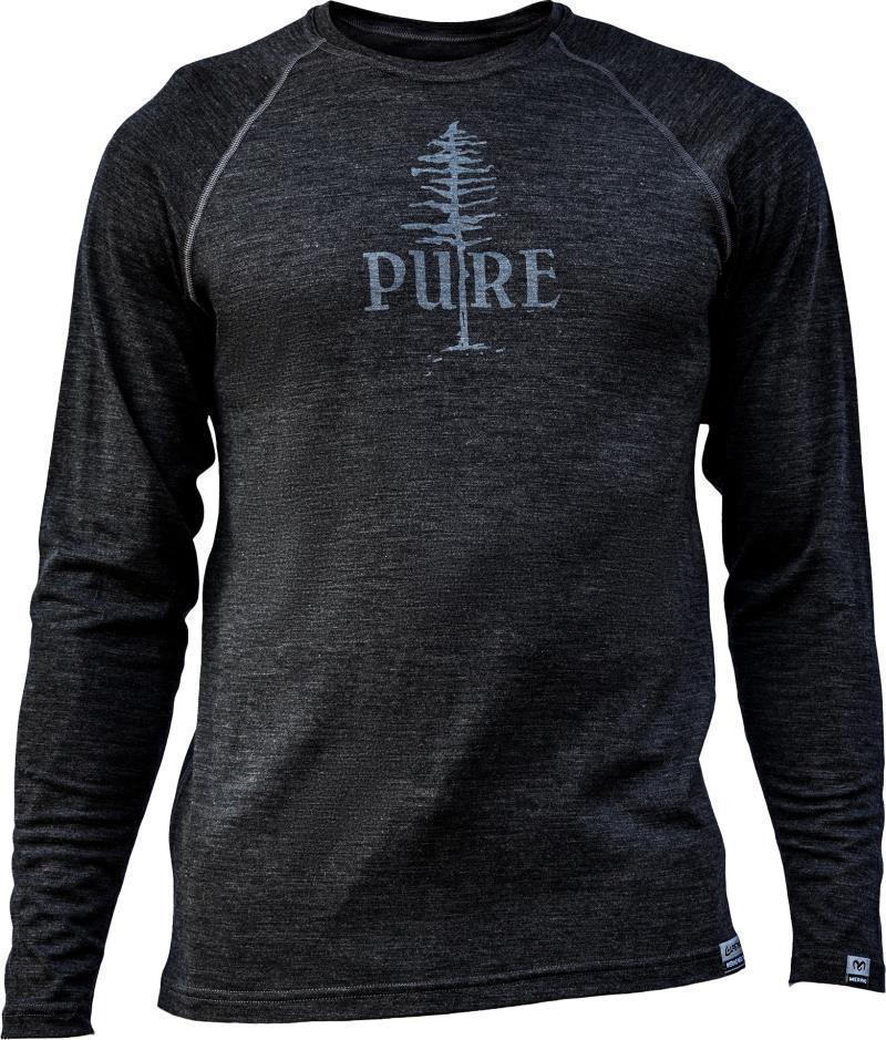 PURE Tree 100% Merino Wool LS T-Shirt - Mens - Charcoal 1