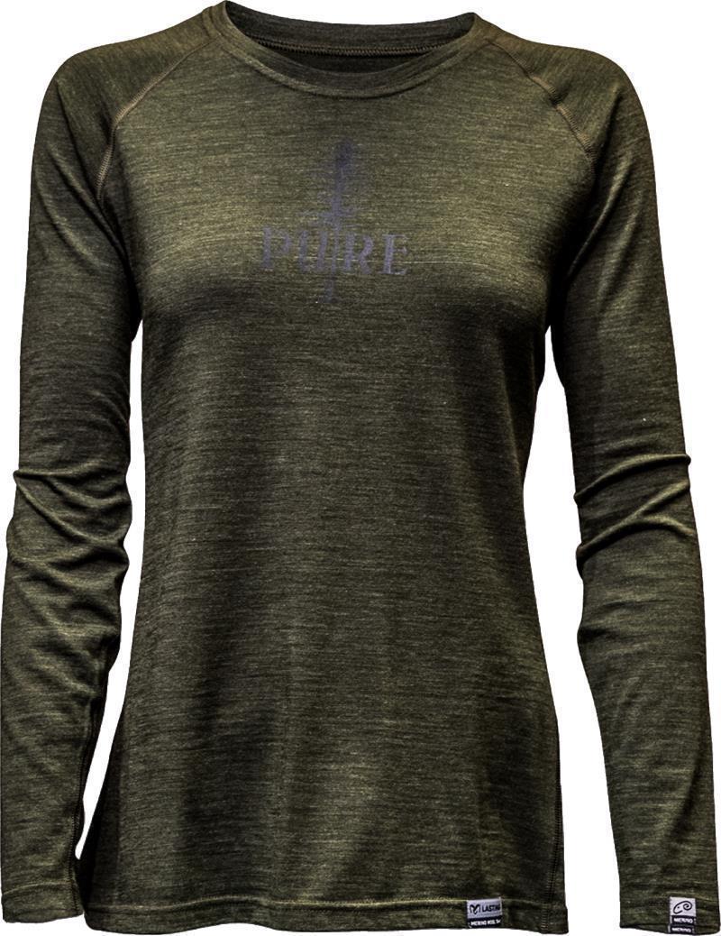 PURE Tree 100% Merino Wool LS T-Shirt - Womens - Olive 1