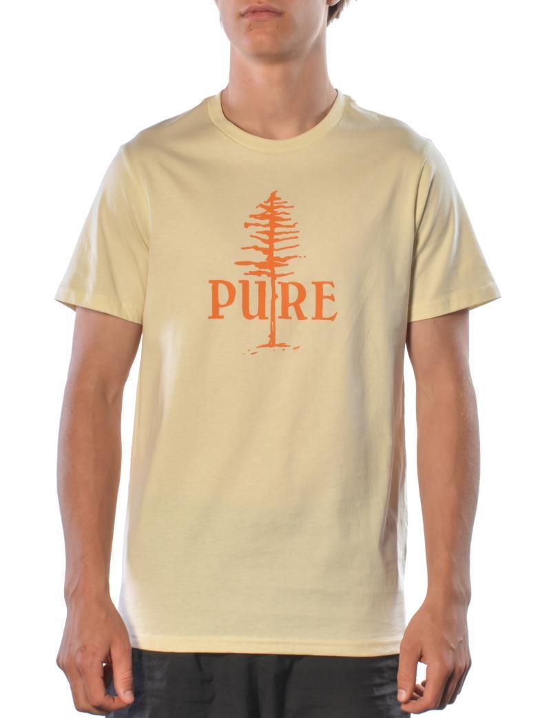 PURE Tree SS T-Shirt, Pima Cotton - Mens - Natural w/Orange 1