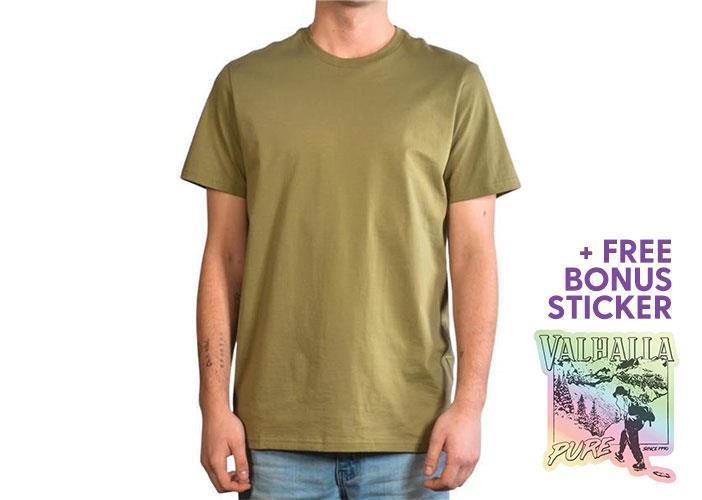 Pima Cotton SS Crew Neck T-Shirt - Mens - Olive 1