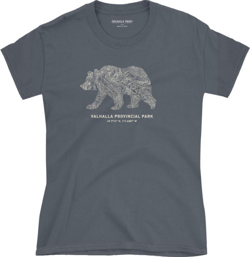 Pima Cotton, Topo Grizzly, SS T-Shirt -Womens - Slate 1