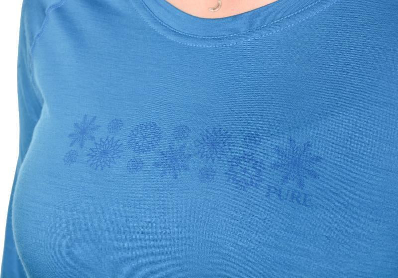 Snowflake 100% Merino Wool LS T-Shirt 160 - Womens - Ocean 3