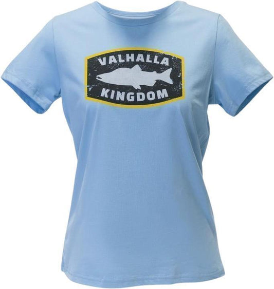 Valhalla Kingdom - Fish Kingdom Pima Cotton T-Shirt - Womens - Blue 1