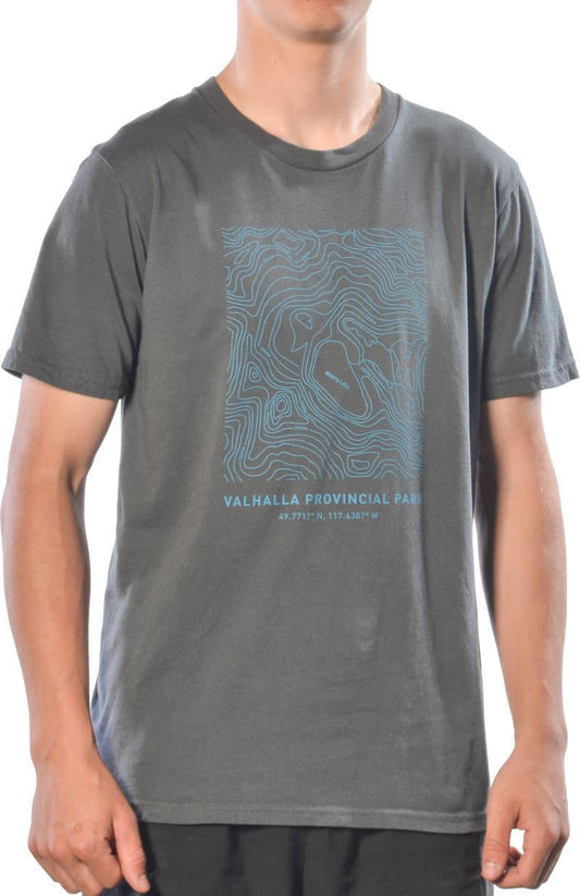 Valhalla Provincial Park, Mulvey Basin SS T-Shirt, Organic Cotton - Mens - Slate 1