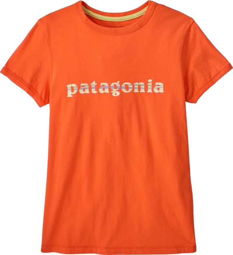 `73 Text Logo Organic Ringer SS Tee - Womens - orange peel 1