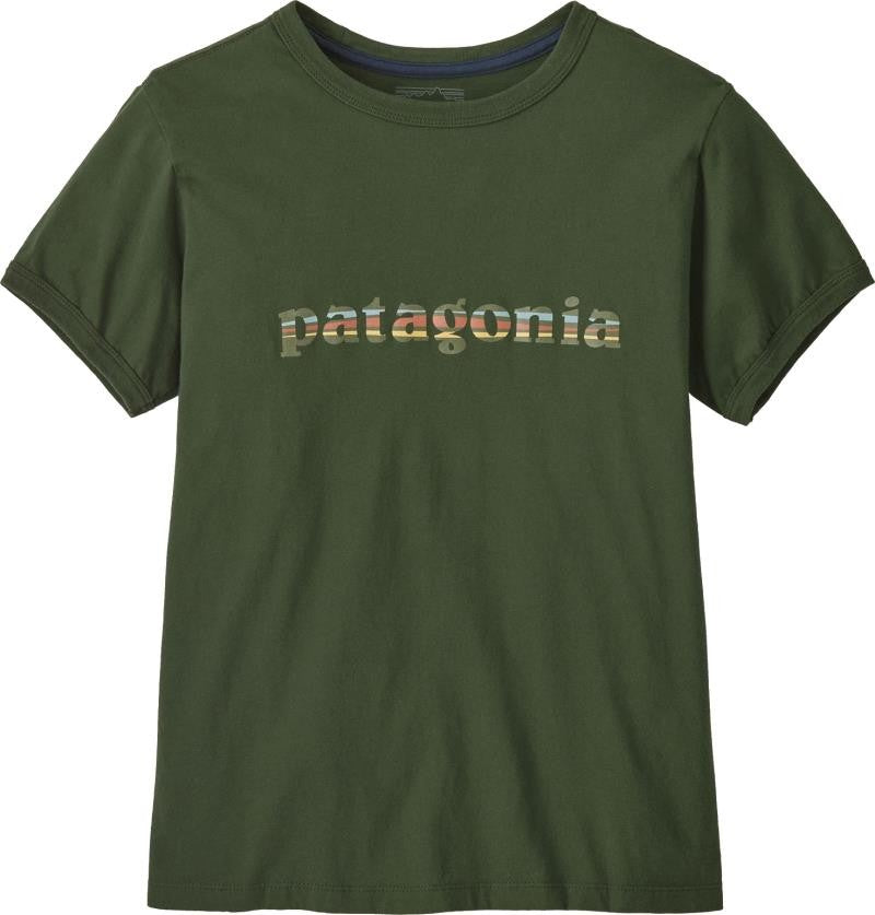 `73 Text Logo Organic Ringer SS Tee - Womens - torrey pine green 1