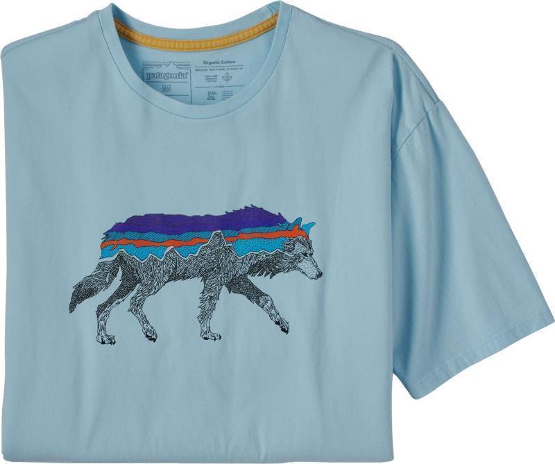 Back For Good Organic T-Shirt - Mens - fin blue w/wolf 1