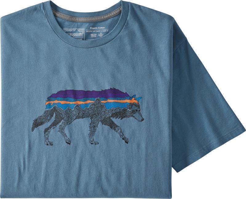 Back For Good Organic T-Shirt - Mens - pigeon blue w/wolf 1