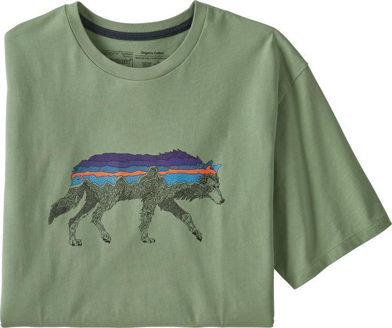 Back For Good Organic T-Shirt - Mens - sedge green w/wolf 1