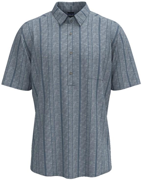 Back Step Pullover Shirt - Mens - swell dobby / freshwater blue 1