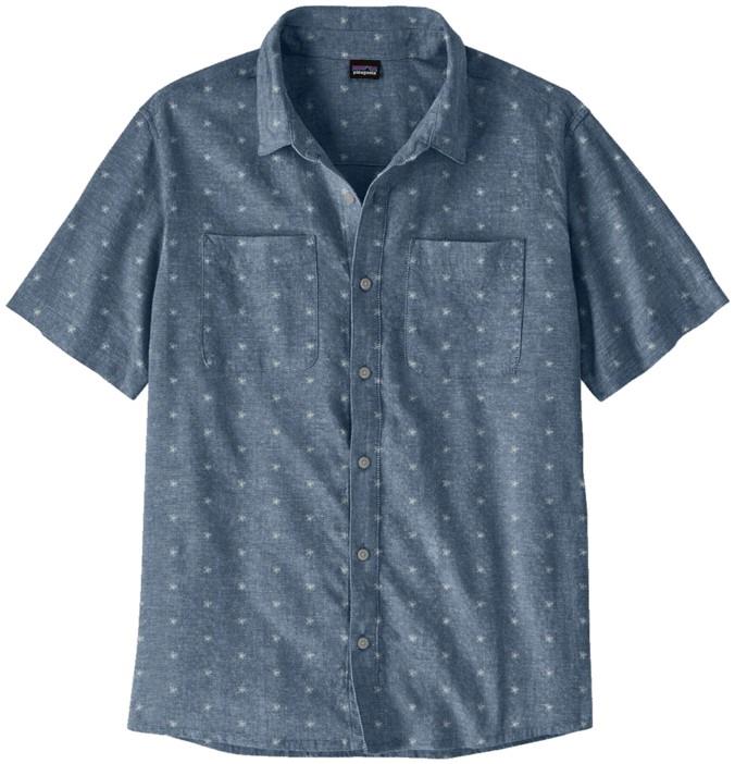 Back Step Shirt - Mens - micro palms / freshwater blue 1