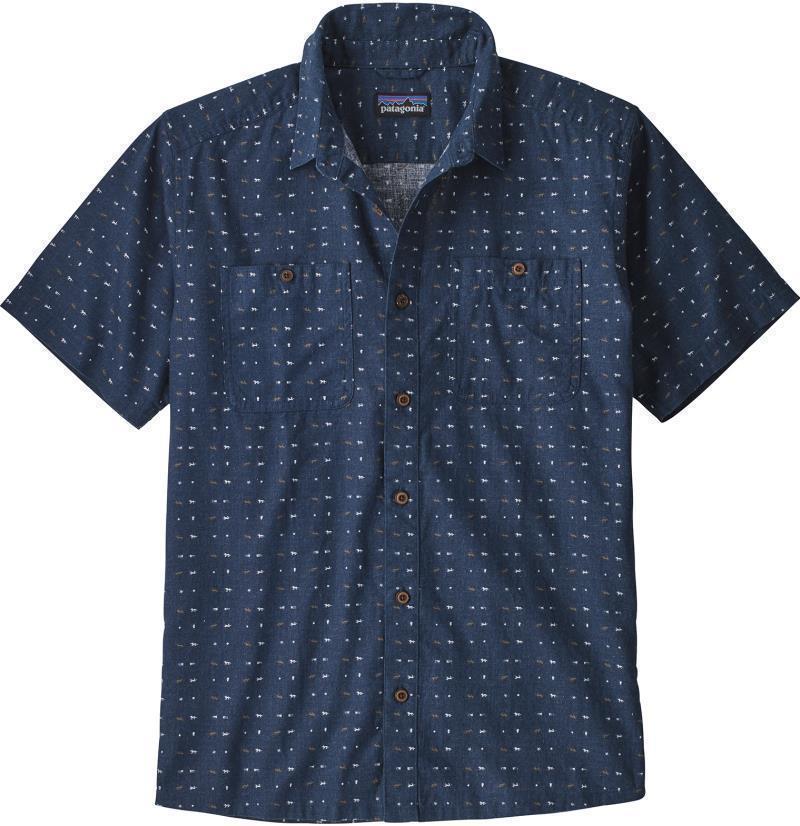 Back Step Shirt - Mens - tiger micro / stone blue 1