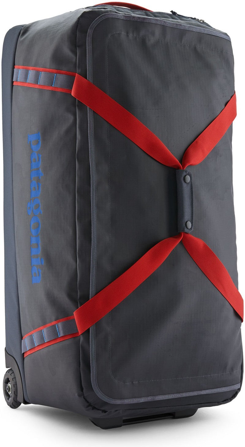 Black Hole Wheeled Duffel 100L - smolder blue w/amanita red 1