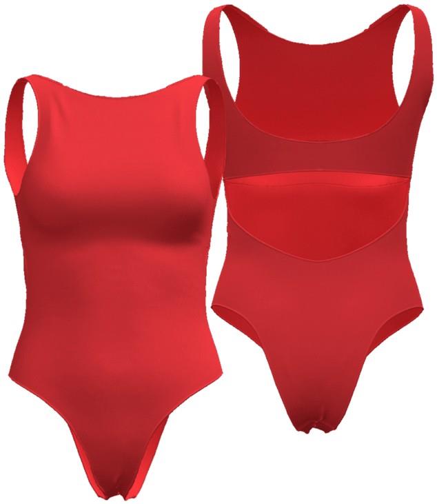 Boat-Neck Cheeky One-Piece Swimsuit - Womens - atlas red 1