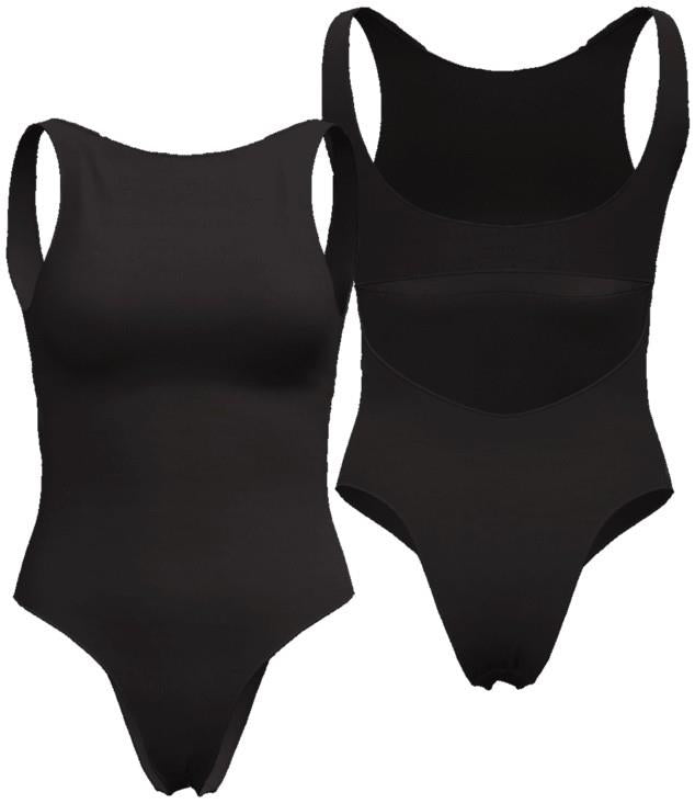 Boat-Neck Cheeky One-Piece Swimsuit - Womens - black 1