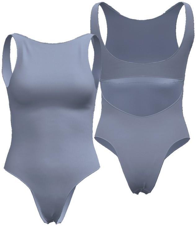 Boat-Neck Cheeky One-Piece Swimsuit - Womens - ghost blue 1