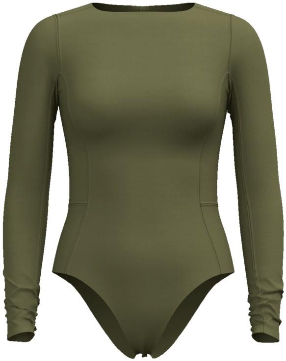 Boat-Neck One-Piece LS Swimsuit - Womens - caper green 1