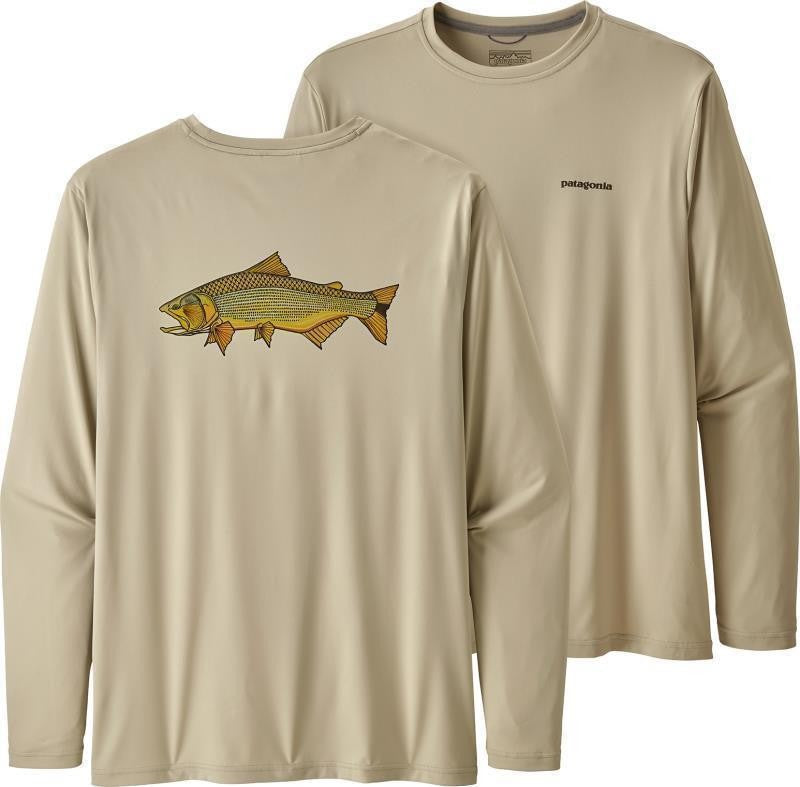 Capilene Cool Daily Fish Graphic LS Shirt - Mens - golden dorado / pelican 1