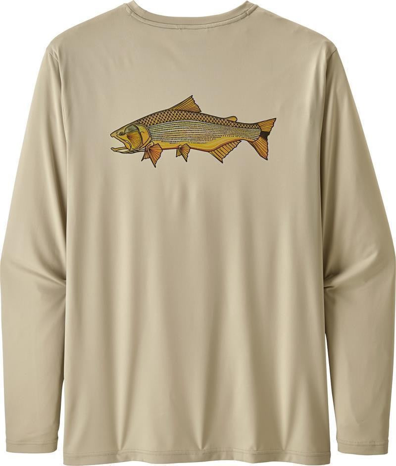 Capilene Cool Daily Fish Graphic LS Shirt - Mens - golden dorado / pelican 1