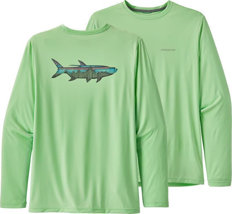 Capilene Cool Daily Fish Graphic LS Shirt - Mens - sketched fitz roy tarpon / bud green 1