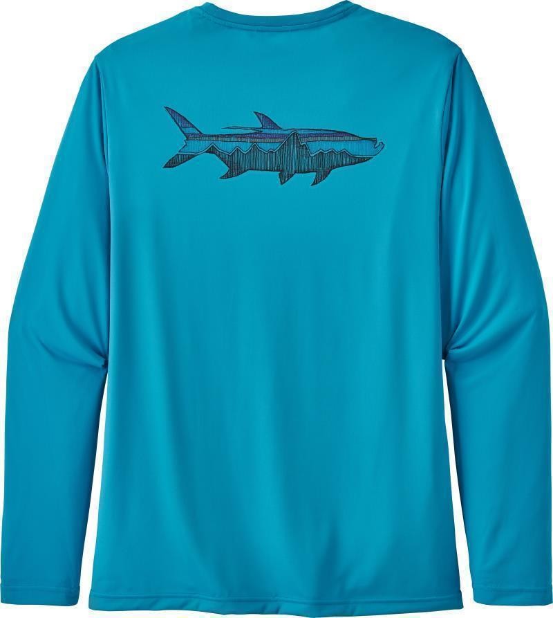 Capilene Cool Daily Fish Graphic LS Shirt - Mens - sketched fitz roy tarpon / joya blue 1