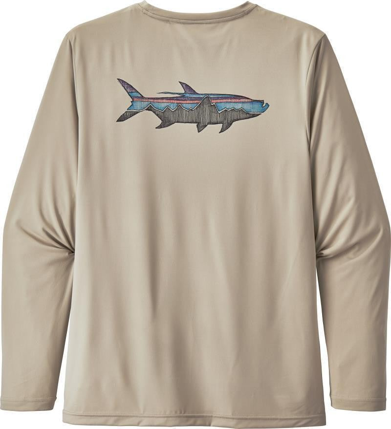 Capilene Cool Daily Fish Graphic LS Shirt - Mens - sketched fitz roy tarpon / pumice 1