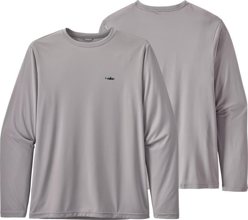 Capilene Cool Daily Fish Graphic LS Shirt - Mens - small fitz roy trout / salt grey 1