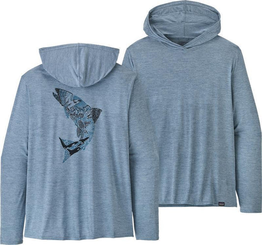 Capilene Cool Daily Graphic Hoody - Relaxed Fit - Mens - Upstream Steelhead / Steam Blue X-Dye 1