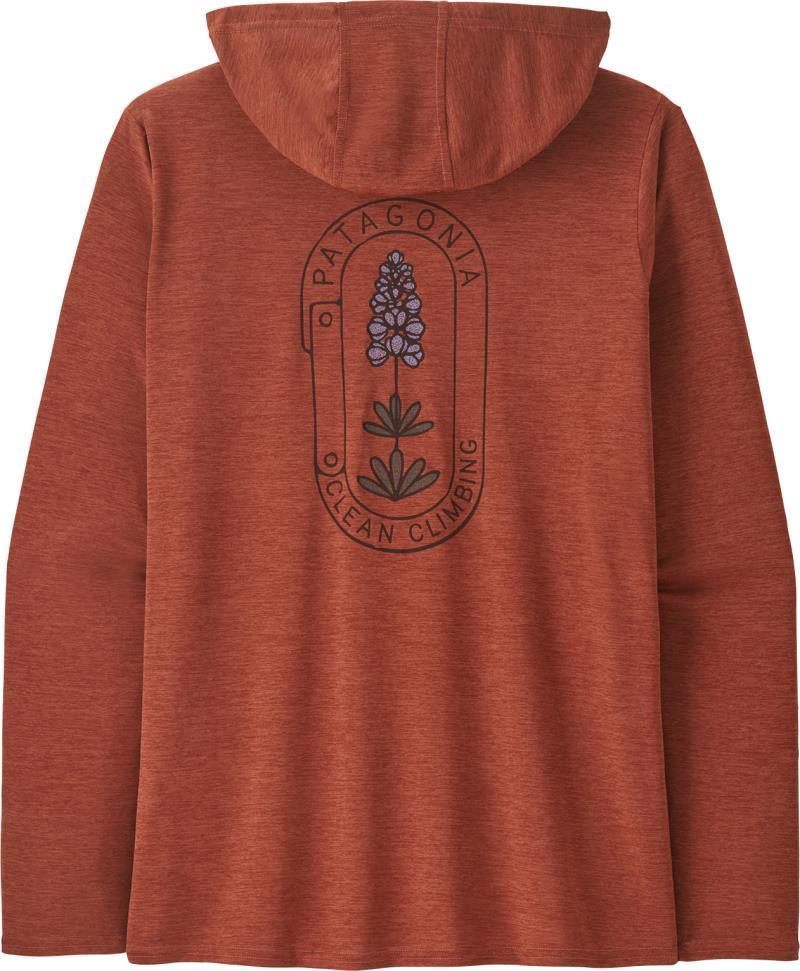 Capilene Cool Daily Graphic Hoody - Womens - Clean Climb Bloom / Burl Red X-Dye 1