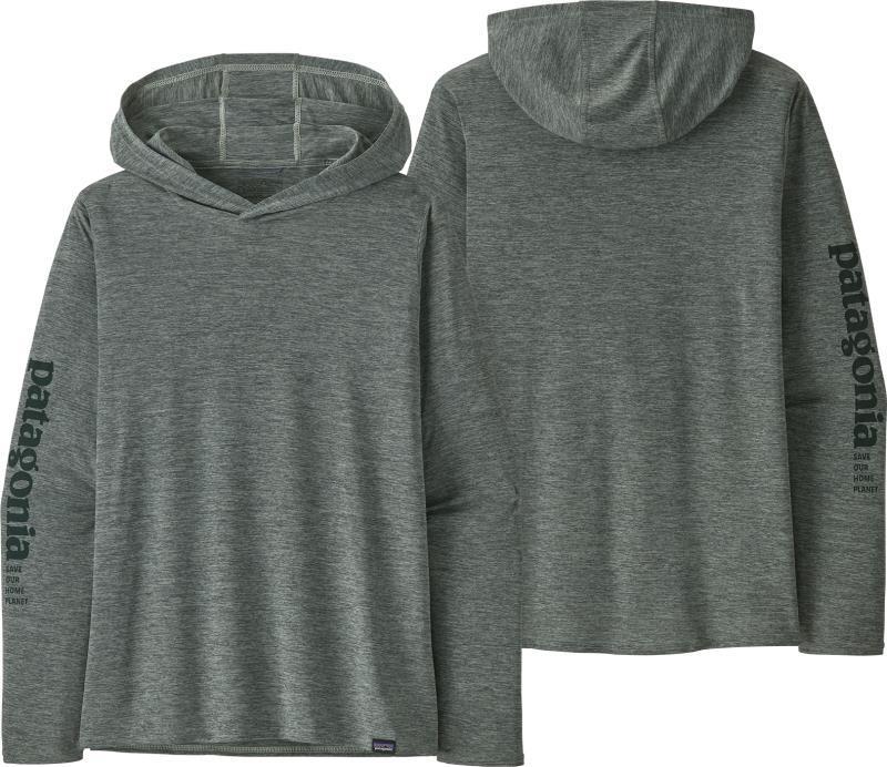 Capilene Cool Daily Graphic Hoody - Womens - Mission Text Logo / Sleet Green X-Dye 1