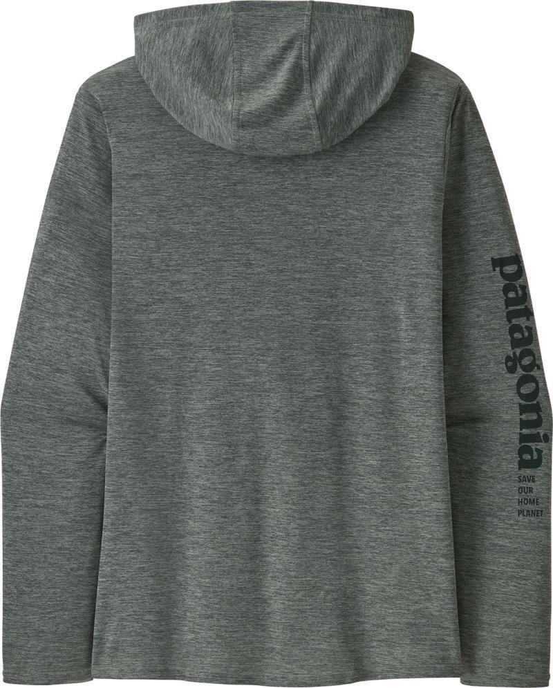 Capilene Cool Daily Graphic Hoody - Womens - Mission Text Logo / Sleet Green X-Dye 3