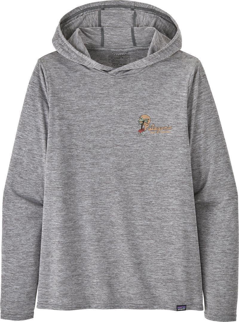 Capilene Cool Daily Graphic Hoody - Womens - Palm Protest / Feather Grey 2