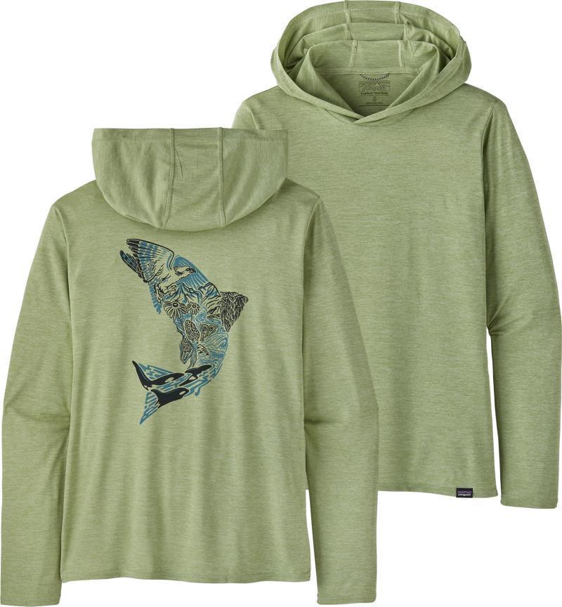 Capilene Cool Daily Graphic Hoody - Womens - Upstream Steelhead / Salvia Green X-Dye 1