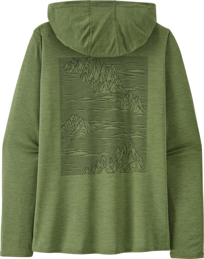 Capilene Cool Daily Graphic Hoody - Womens - strataspire / terrain green x-dye 1