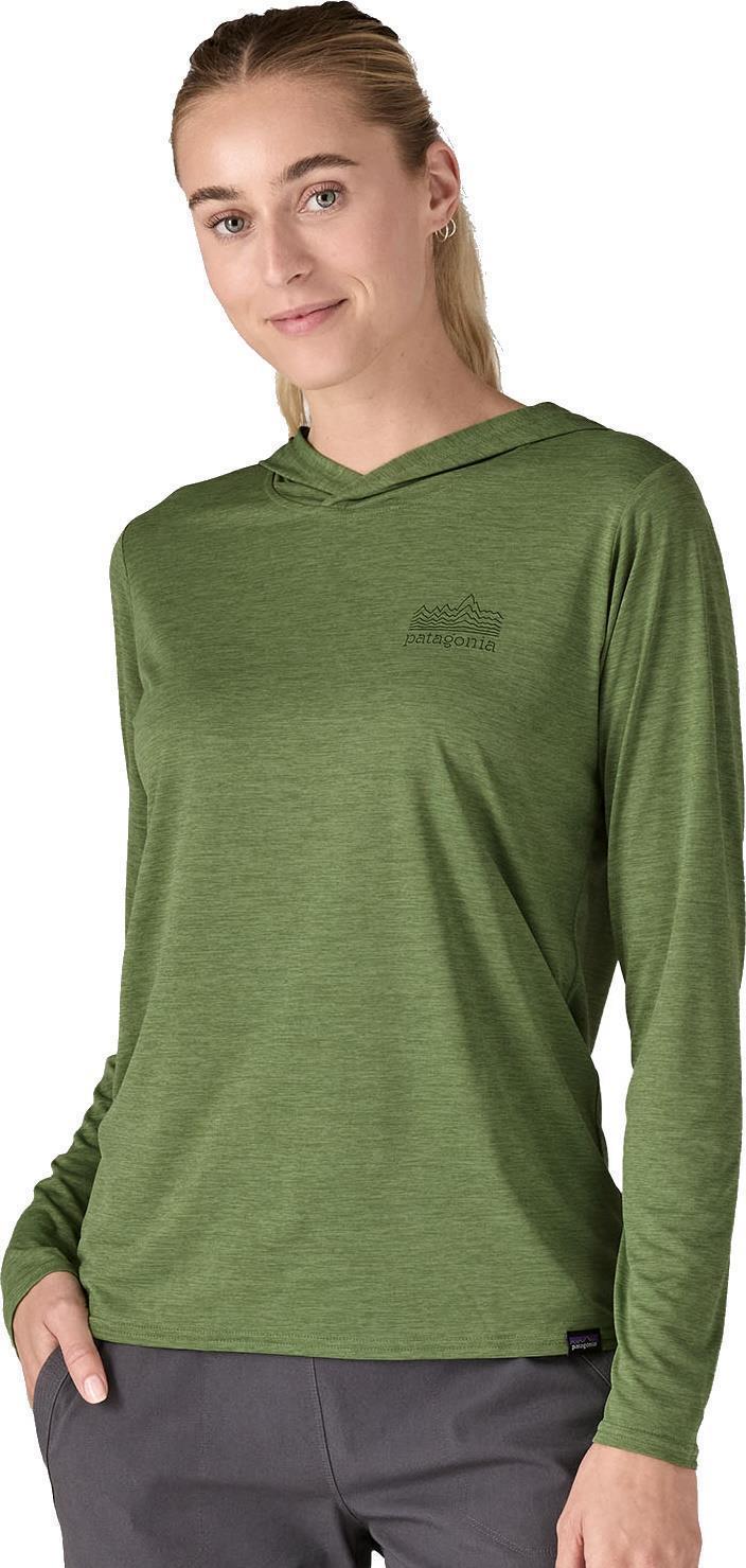 Capilene Cool Daily Graphic Hoody - Womens - strataspire / terrain green x-dye 1