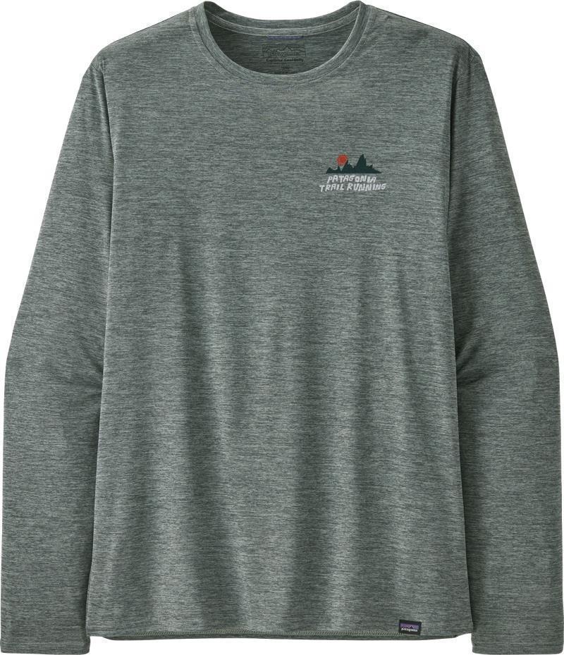 Capilene Cool Daily Graphic LS Shirt - Lands - Mens - Like the Wind / Sleet Green X-Dye 2