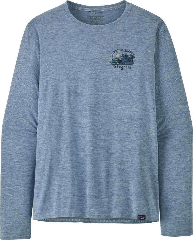 Capilene Cool Daily Graphic LS Shirt - Lands - Mens - Lost And Found / Steam Blue X-Dye 2