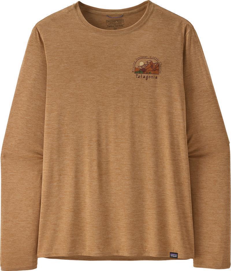 Capilene Cool Daily Graphic LS Shirt - Lands - Mens - Lost And Found / Tinamou Tan X-Dye 2