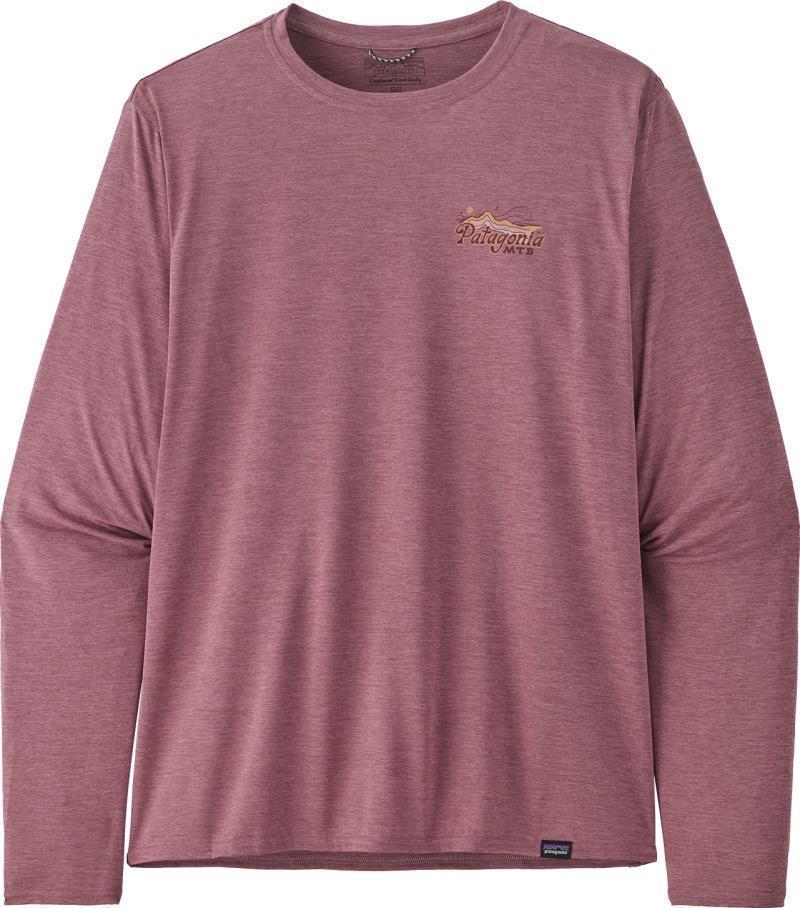Capilene Cool Daily Graphic LS Shirt - Lands - Mens - Protect Pedal / Evening Mauve X-Dye 2