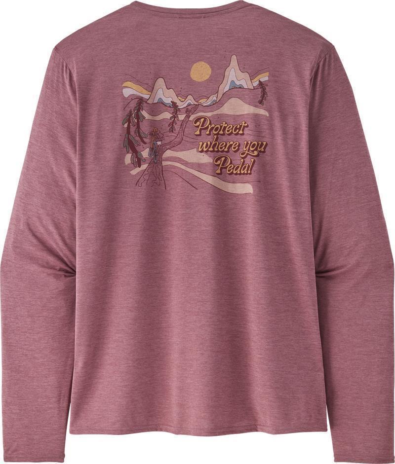 Capilene Cool Daily Graphic LS Shirt - Lands - Mens - Protect Pedal / Evening Mauve X-Dye 3