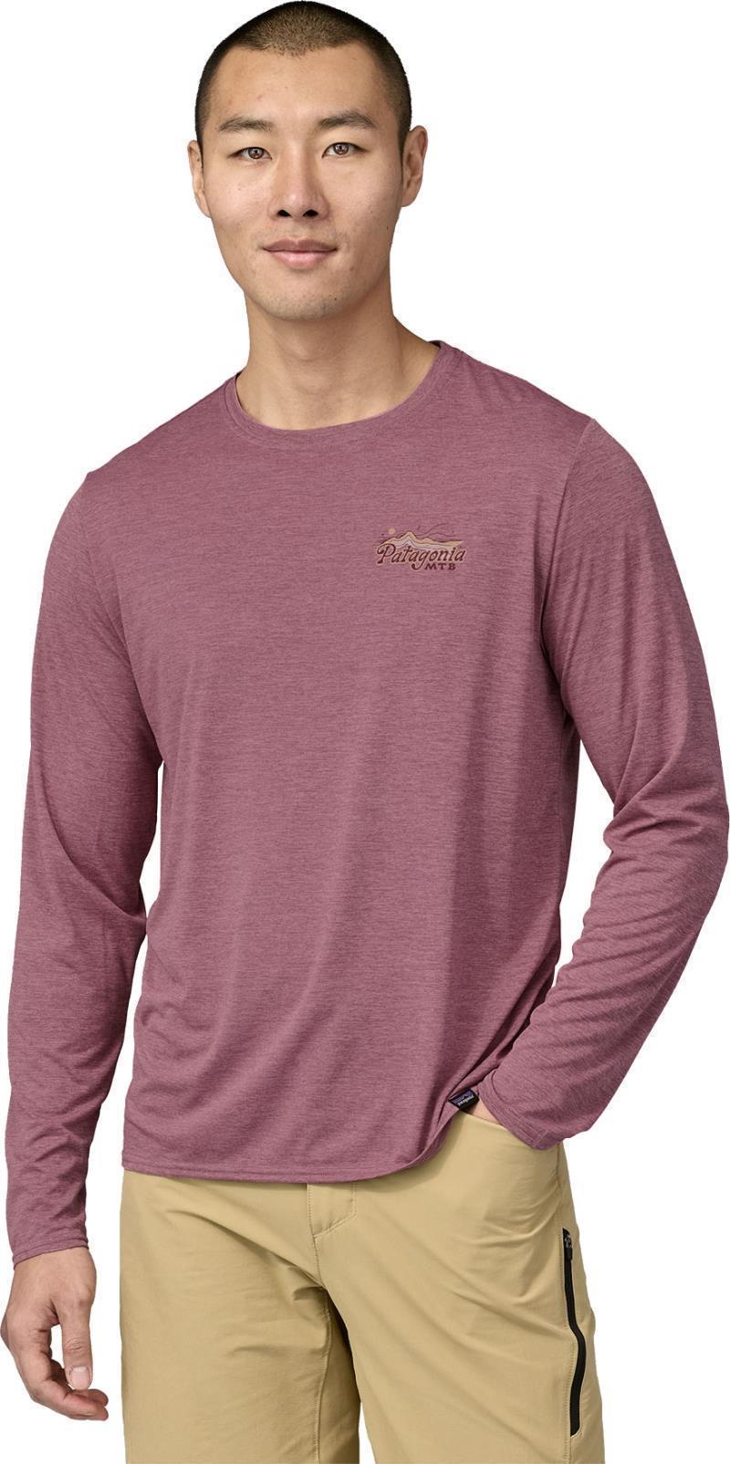Capilene Cool Daily Graphic LS Shirt - Lands - Mens - Protect Pedal / Evening Mauve X-Dye 4