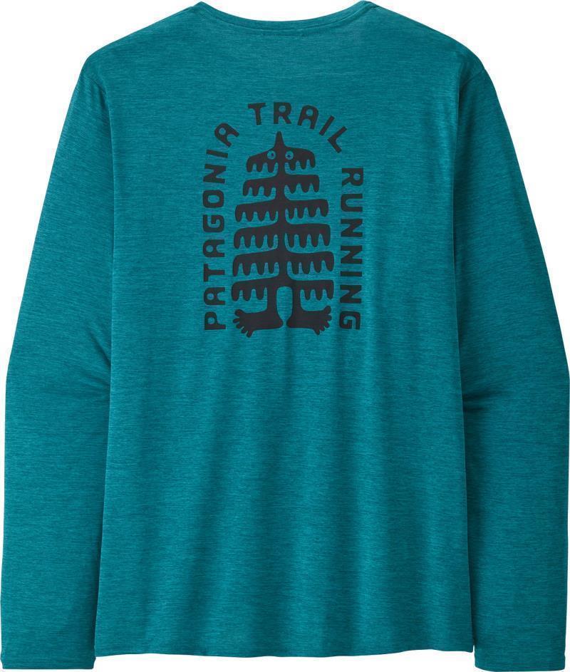Capilene Cool Daily Graphic LS Shirt - Lands - Mens - Tree Trotter / Belay Blue X-Dye 3