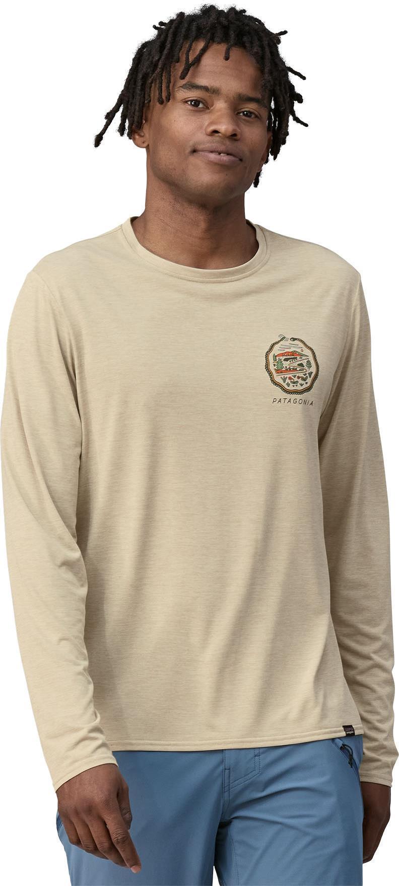 Capilene Cool Daily Graphic LS Shirt - Lands - Mens - commontrail / pumice x-dye 1