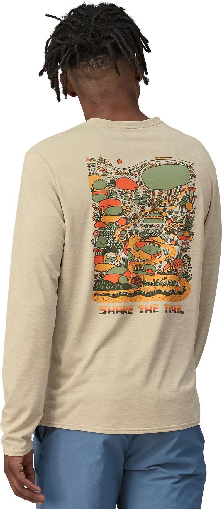 Capilene Cool Daily Graphic LS Shirt - Lands - Mens - commontrail / pumice x-dye 1